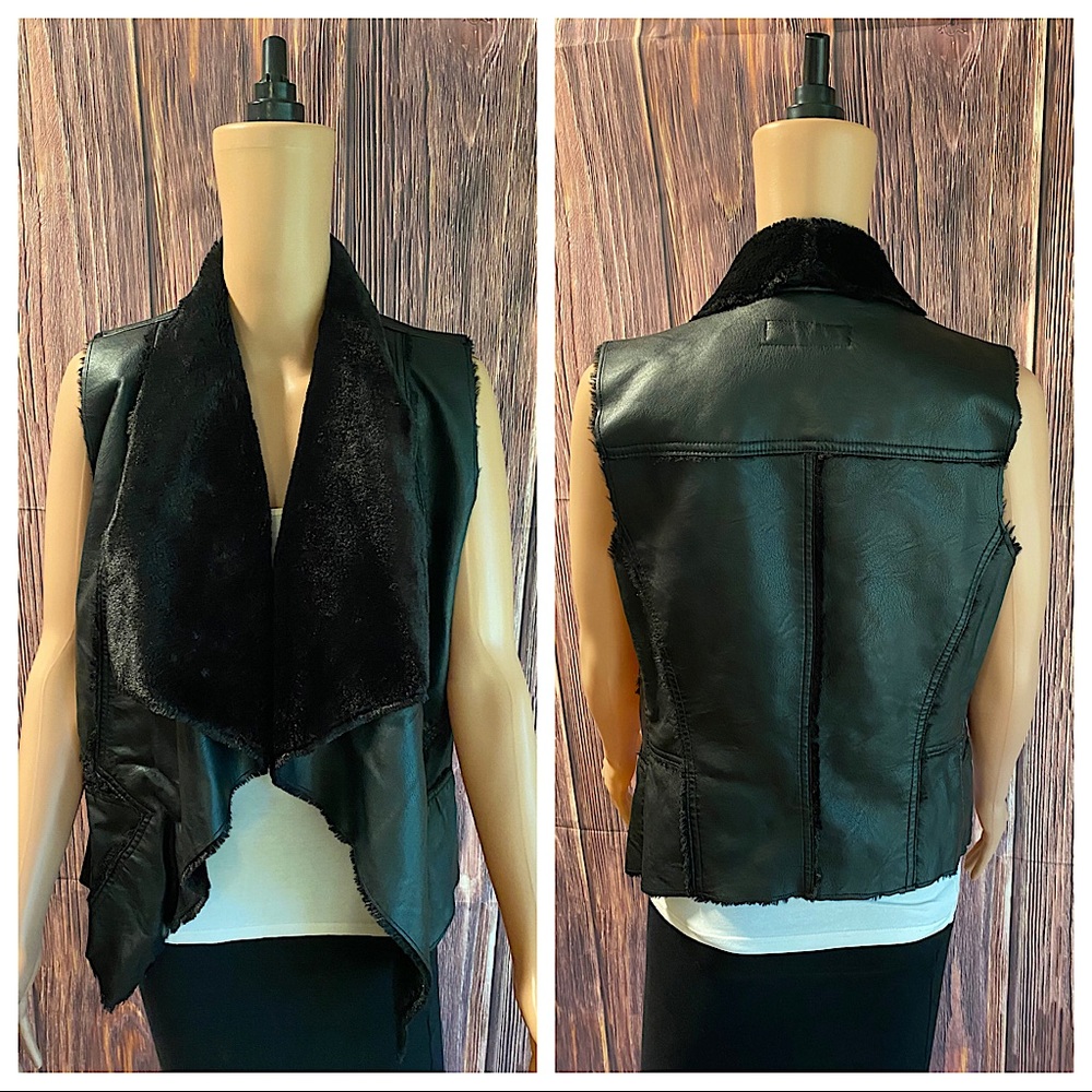 Blank NYC size medium faux leather faux fur soft comfy basic black boho